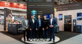 Left to right: François Minec (Global Head, Polymers 3D Printing, HP 3D Printing), Martin Back (Managing Director, BASF Forward AM), Karsten Heuser (Vice President Additive Manufacturing, Siemens Digital Industries), Felix Ewald (CEO & Co-Founder, DyeMansion) & Nikolai Zaepernick (CBO, Managing Director, EOS). Photo via DyeMansion.