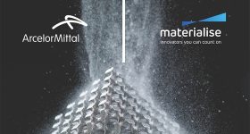 ArcelorMittal and Materialise's logos. Image via Materialise.