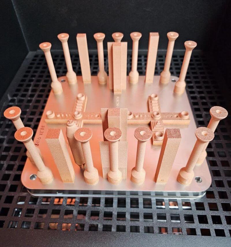 Copper parts 3D printed on the SLM 280 PS. Photo via Nikon SLM Solutions.