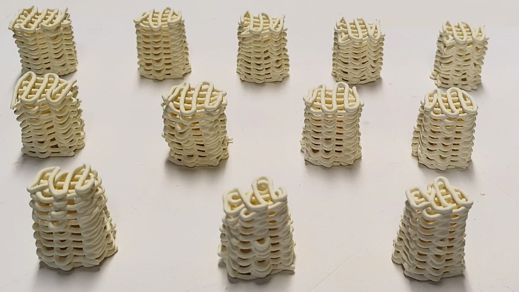 The 3D printed ceramic monoliths. Photo via the University of Bath.